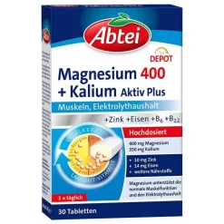Kalium|Magnesium-Abtei Magnesium 400 + Kalium Tabletten, 30 St