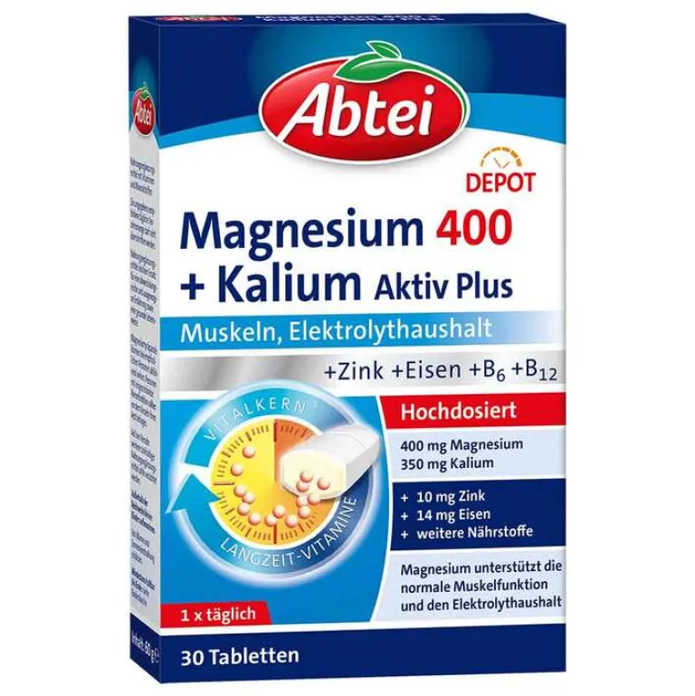 Kalium|Magnesium-Abtei Magnesium 400 + Kalium Tabletten, 30 St