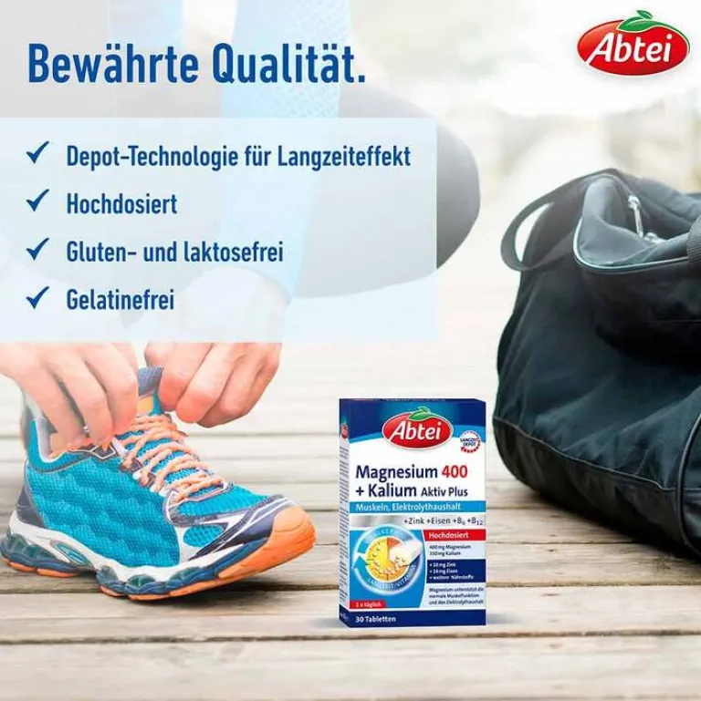 Kalium|Magnesium-Abtei Magnesium 400 + Kalium Tabletten, 30 St