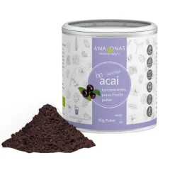 Amazonas Naturprodukte Genüssliches|Sonstige Bio Produkte-Acai 100% Bio Pulver ohne Trägerstoffe, 80 g