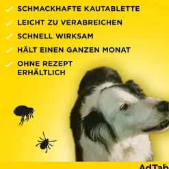 Adtab ™ Kautabletten für mittelgroße Hunde 225 mg 5,5 bis 11 kg, 3 St- Flöhe, Zecken & Co.
