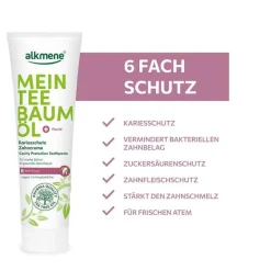 Alkmene Mein Teebaumöl Kariesschutz Zahncreme, 100 ml- Zahnpasta & Zahncreme