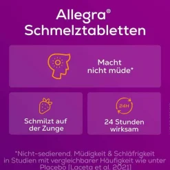 Allegra Allergie Medikamente|Bilastin-Allergietabletten Kinder 10 mg Schmelztabletten, 20 St