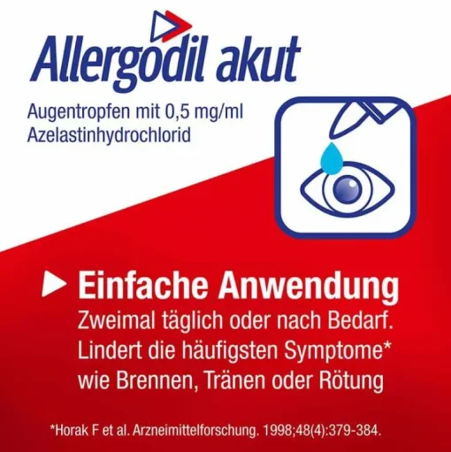 Allergodil akut Augentropfen mit Azelastin, 6 ml- Augentropfen Bindehautentzündung|Augentropfen Allergie