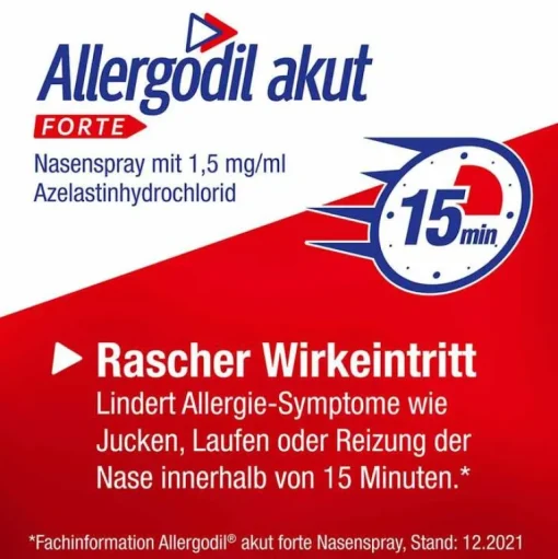 Allergodil akut FORTE Nasenspray mit Azelastin, 10 ml- Nasenspray Allergie|Allergie Medikamente