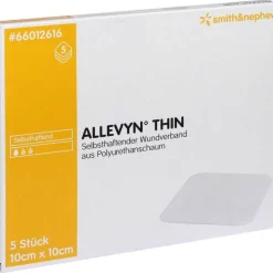 Allevyn Thin 10x10 cm dünne Wundauflage, 5 St- Wundverband