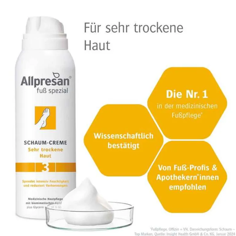 Allpresan Fuß spezial original Schaum-Creme sehr trockene Haut Nr.3, 125 ml- Fußpflegeprodukte