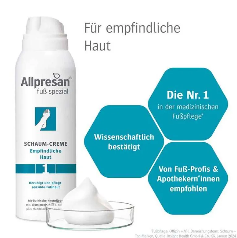 Allpresan Fußpflegeprodukte-Fuß spezial Original Schaum-Creme empfindliche Haut Nr.1, 125 ml