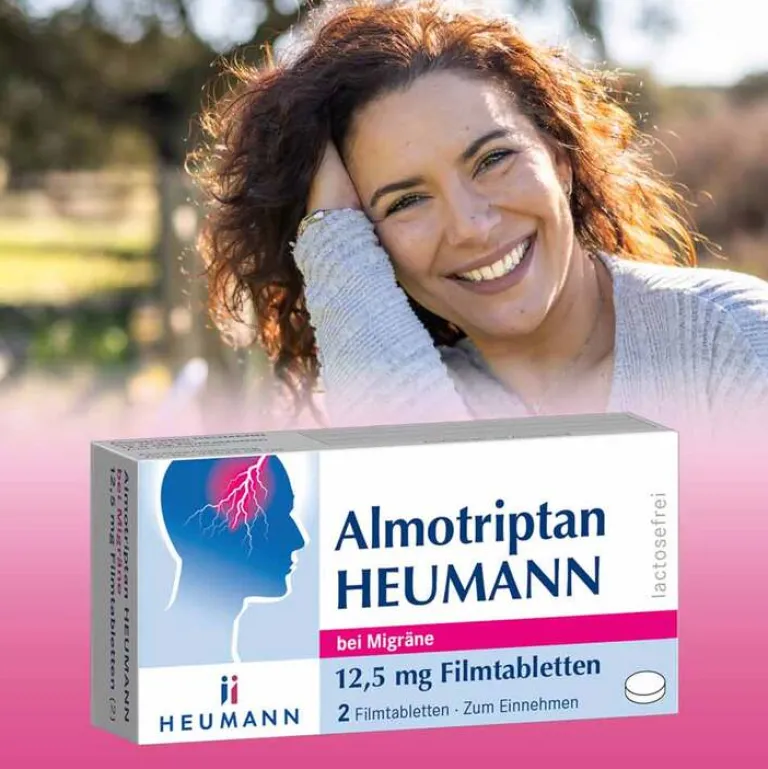 Heumann Almotriptan bei Migräne 12,5 mg Filmtabletten, 2 St- Migräne Tabletten