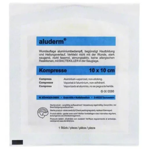 Aluderm Kompressen 10x10cm, 1 St- Sterile Kompressen
