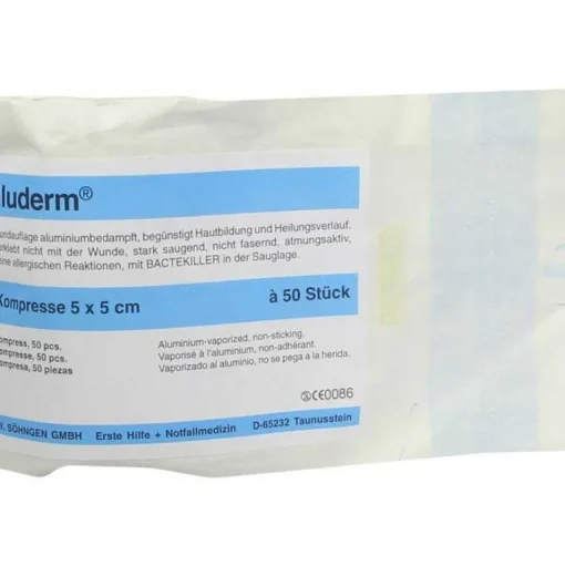 Aluderm Kompressen 5x5cm, 50 St- Sterile Kompressen
