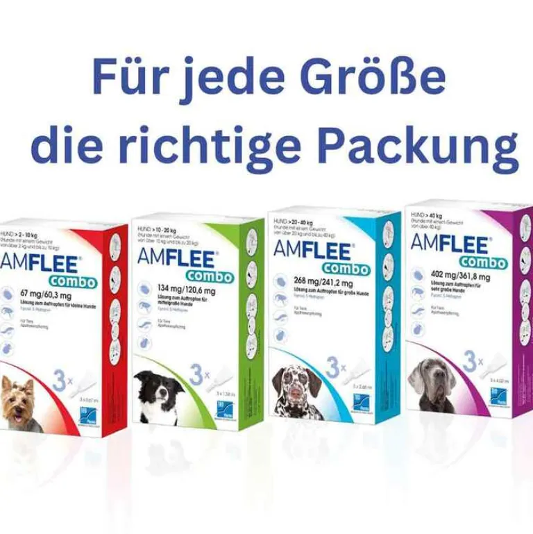 Amflee combo 134/120,6 mg Lösung zum Auftropfen für Hunde 10-20 kg, 3 St- Flöhe, Zecken & Co.
