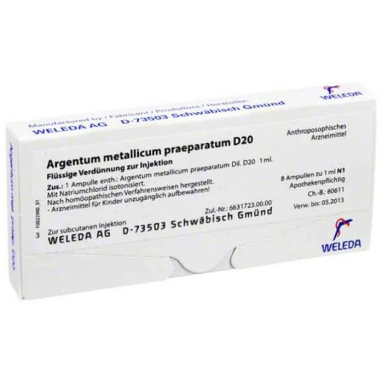 Weleda Argentum metallicum Präparat D 20 Ampullen, 8 St- Erkältung