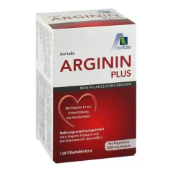 Avitale Vitamin B Komplex|Aminosäuren-Arginin plus Vitamin B1 + B6 + B12 + Folsäure Filmtabletten , 120 St