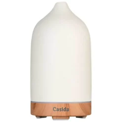 Casida Duftlampen & Co-Aroma Diffuser Keramik weiß / Holz, 1 St