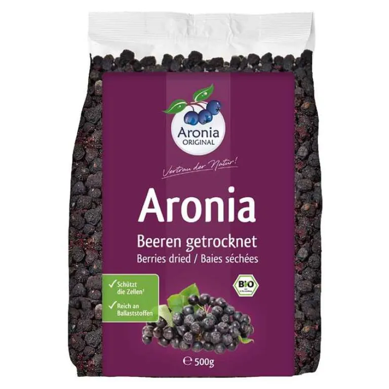 Aronia Original Aroniabeeren getrocknet Bio FH, 500 g- Spezialitäten