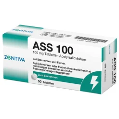 Zentiva ASS 100 Tabletten, 50 St- Mittel Gegen Fieber|Acetylsalicylsäure (Ass)