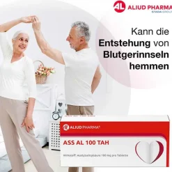 Aliud Pharma Blutverdünner Medikamente|Acetylsalicylsäure (Ass)-ASS AL 100 TAH Tabletten, 50 St