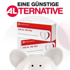 Aliud Pharma Blutverdünner Medikamente|Acetylsalicylsäure (Ass)-ASS AL 100 TAH Tabletten, 50 St