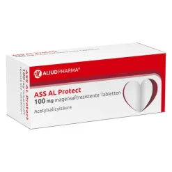 Aliud Pharma Blutverdünner Medikamente|Acetylsalicylsäure (Ass)-ASS AL Protect 100 mg magensaftresistente Tabletten, 50 St