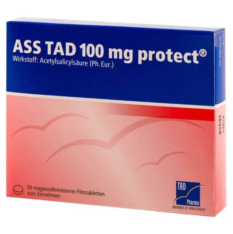 TAD Blutverdünner Medikamente|Acetylsalicylsäure (Ass)-ASS 100 mg protect magensaftresistent Filmtabletten, 50 St