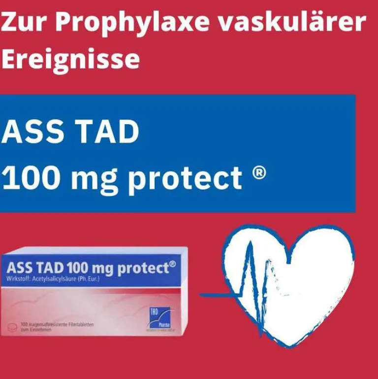 TAD Blutverdünner Medikamente|Acetylsalicylsäure (Ass)-ASS 100 mg protect magensaftresistent Filmtabletten, 50 St