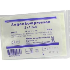Kerma Augenverbände & -Pflaster-Augenkompressen steril 5,8x7, 5X1 St