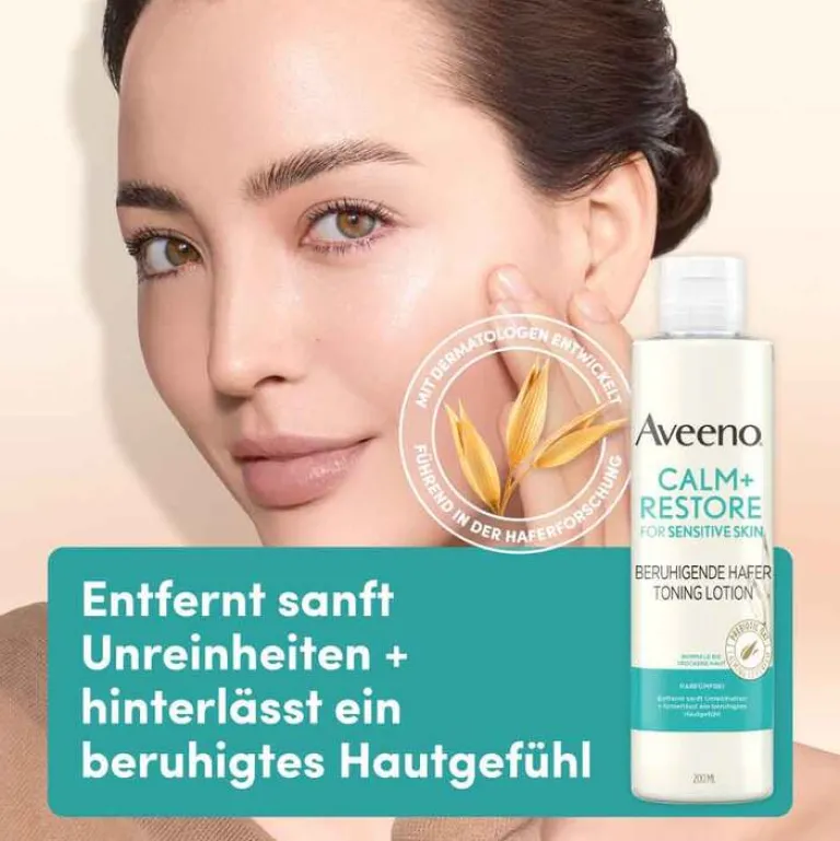 Aveeno Gesichtswasser & Tonika-Calm + Restore beruhigende Hafer Toning Lotion, 200 ml
