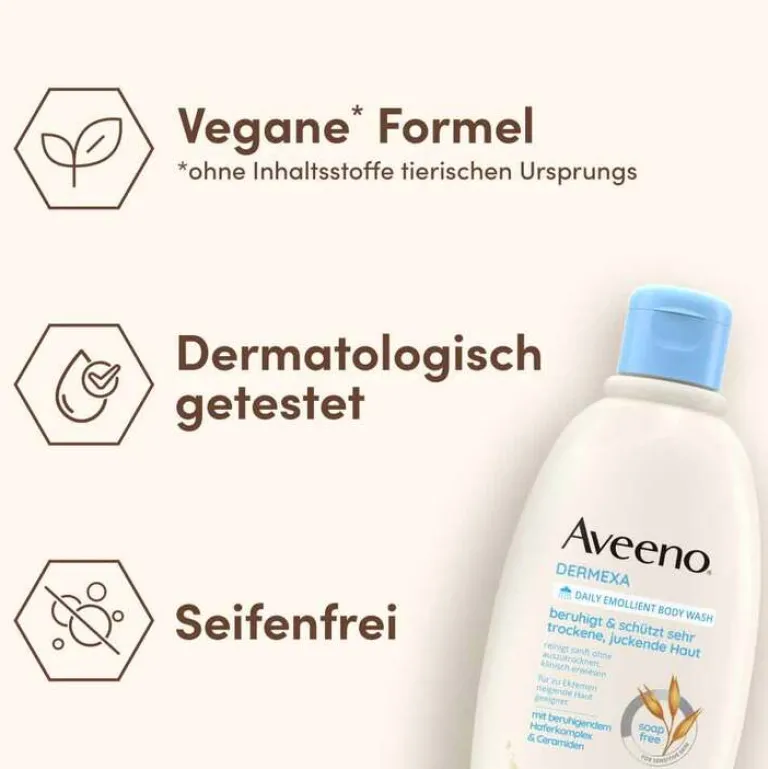Aveeno Dermexa Emollientien Duschcreme, 300 ml- Duschen & Waschen