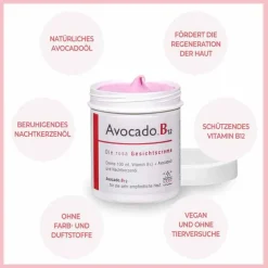 Avocado B12 Gesichtscreme, 100 ml- Trockene Haut|Empfindliche Haut