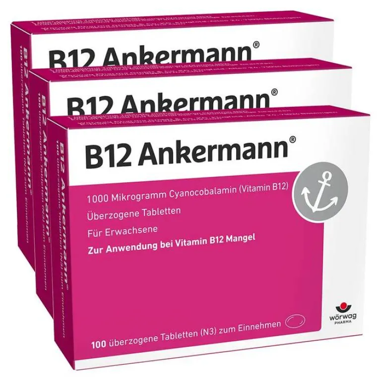 B12 1000 µg Vitamin B12 Tabletten hochdosiert, 3x100 St^Ankermann Outlet