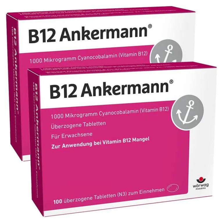 Ankermann Vitamin B12 (Cobalamin)-B12 1000 µg Vitamin B12 Tabletten hochdosiert, 2x100 St