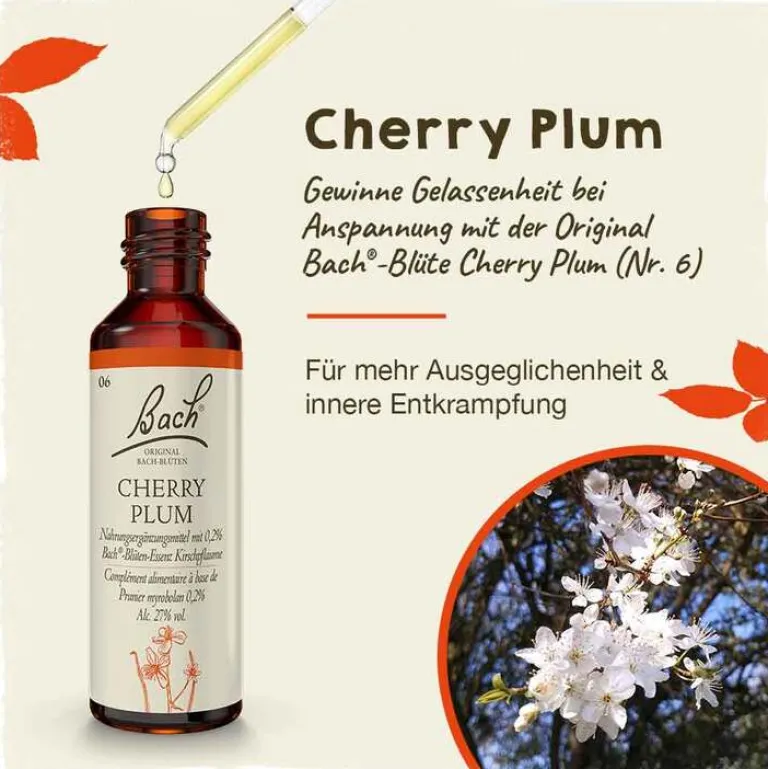 Original Bachblüten Bachblüten Nr. 6 Cherry Plum Tropfen, 20 ml- Bachblütentropfen
