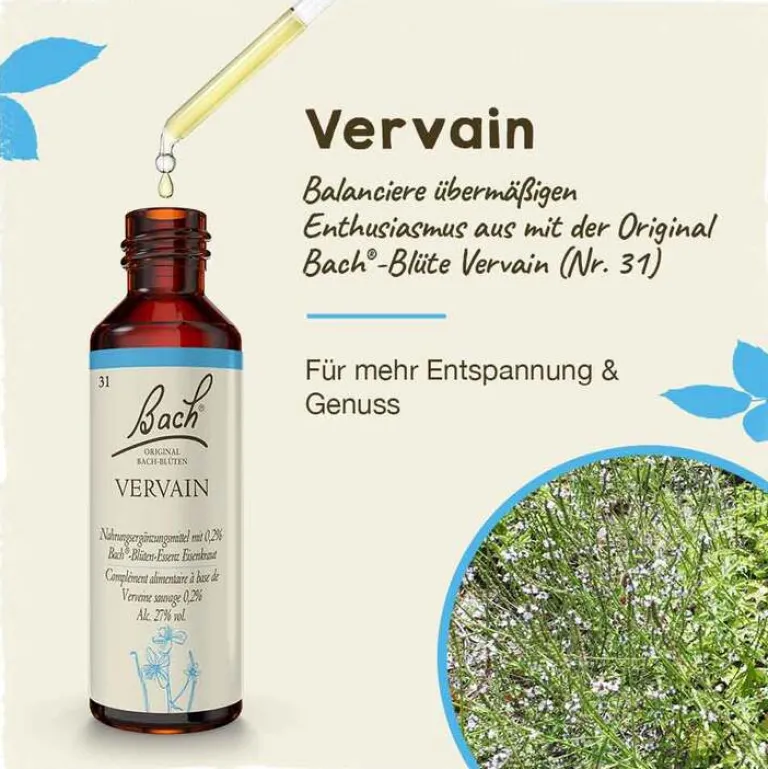 Original Bachblüten Bachblütentropfen-Bachblüten Nr. 31 Vervain Tropfen, 20 ml