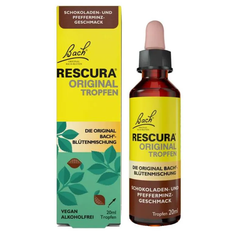 Rescura Bachblütentropfen-Bachblüten Original Tropfen alkoholfrei Schoko Minze, 20 ml