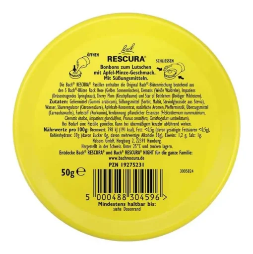 Rescura Bachblüten Original Pastillen Apfel-Minze, 50 g- Bachblütentropfen
