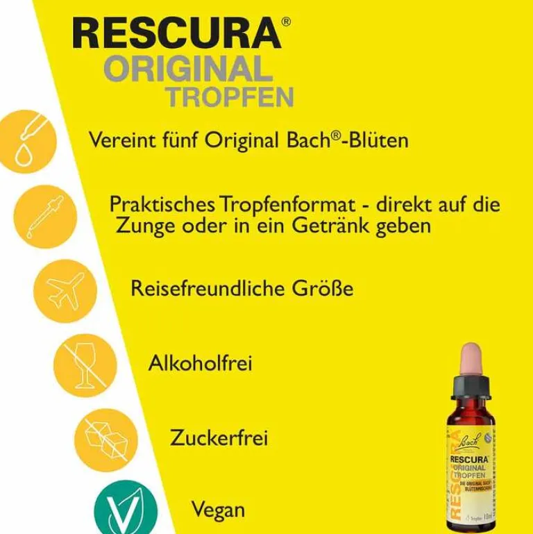 Rescura Bachblütentropfen-Bachblüten Original Tropfen alkoholfrei, 10 ml