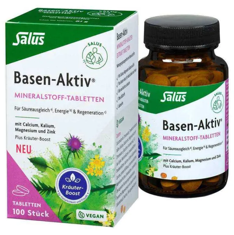 Salus Basen Aktiv Mineralstoff-Kräuter-Extrakt-Tabletten, 100 St- Säure-Basenhaushalt