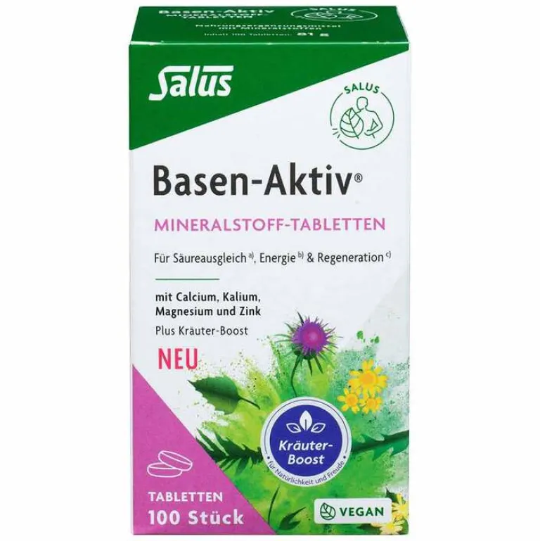 Salus Basen Aktiv Mineralstoff-Kräuter-Extrakt-Tabletten, 100 St- Säure-Basenhaushalt