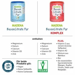Madena Basen Citrate Pur Komplex Pulver, 240 g- Basenmischung