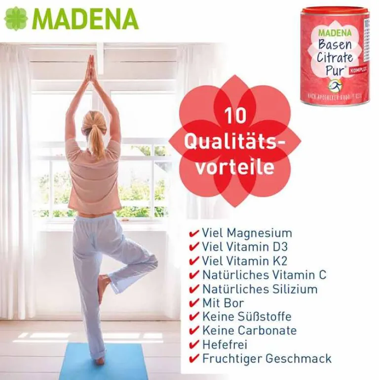 Madena Basen Citrate Pur Komplex Pulver, 240 g- Basenmischung