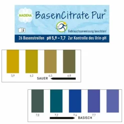 Basen Citrate Pur Teststreifen pH 5,9 - 7,7 n.Apot.R.Keil, 26 St- Urinteststreifen