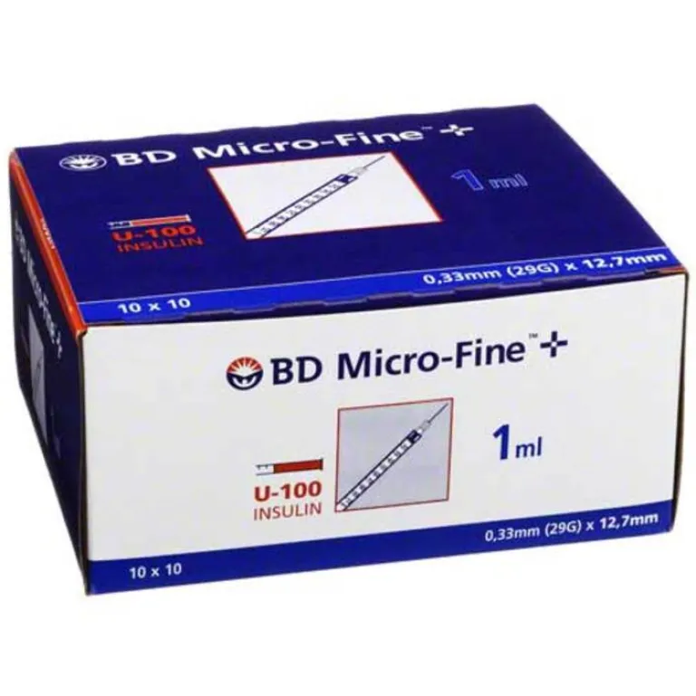 BD Zubehör-Micro-Fine + U 100 Ins.Spr. 12,7 mm, 100X1 ml