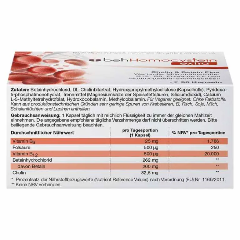 Beh Homocystein extra Kapseln, 90 St^Imstam Best