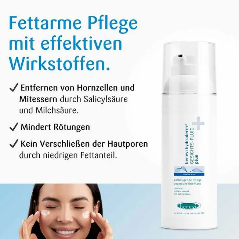 Benevi Hydroderm Gesichts Fluid plus, 50 ml- Unreine Haut|Tagespflege