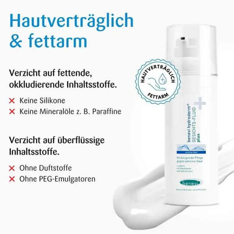 Benevi Hydroderm Gesichts Fluid plus, 50 ml- Unreine Haut|Tagespflege