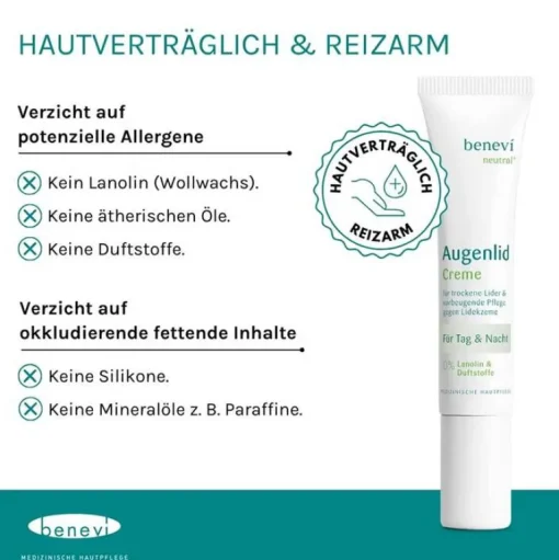 Benevi Augenpflege-Neutral Augenlid-Creme, 15 ml