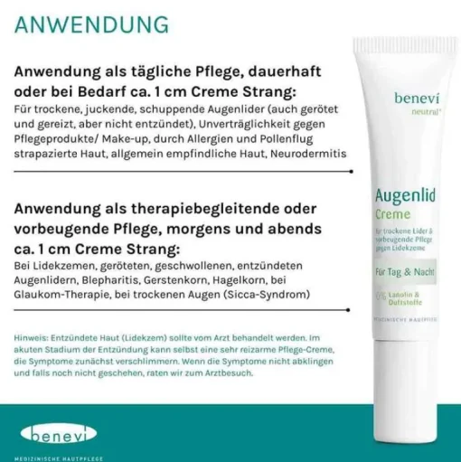 Benevi Augenpflege-Neutral Augenlid-Creme, 15 ml