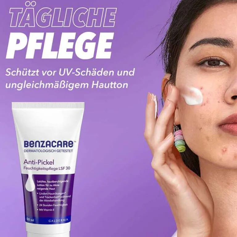 Benzacare Anti-Pickel Feuchtigkeitspflege SPF 30, 50 ml- Unreine Haut