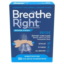 Besser Atmen Nasenpflaster-Breathe Right® Nasenpflaster normal beige, 30 St